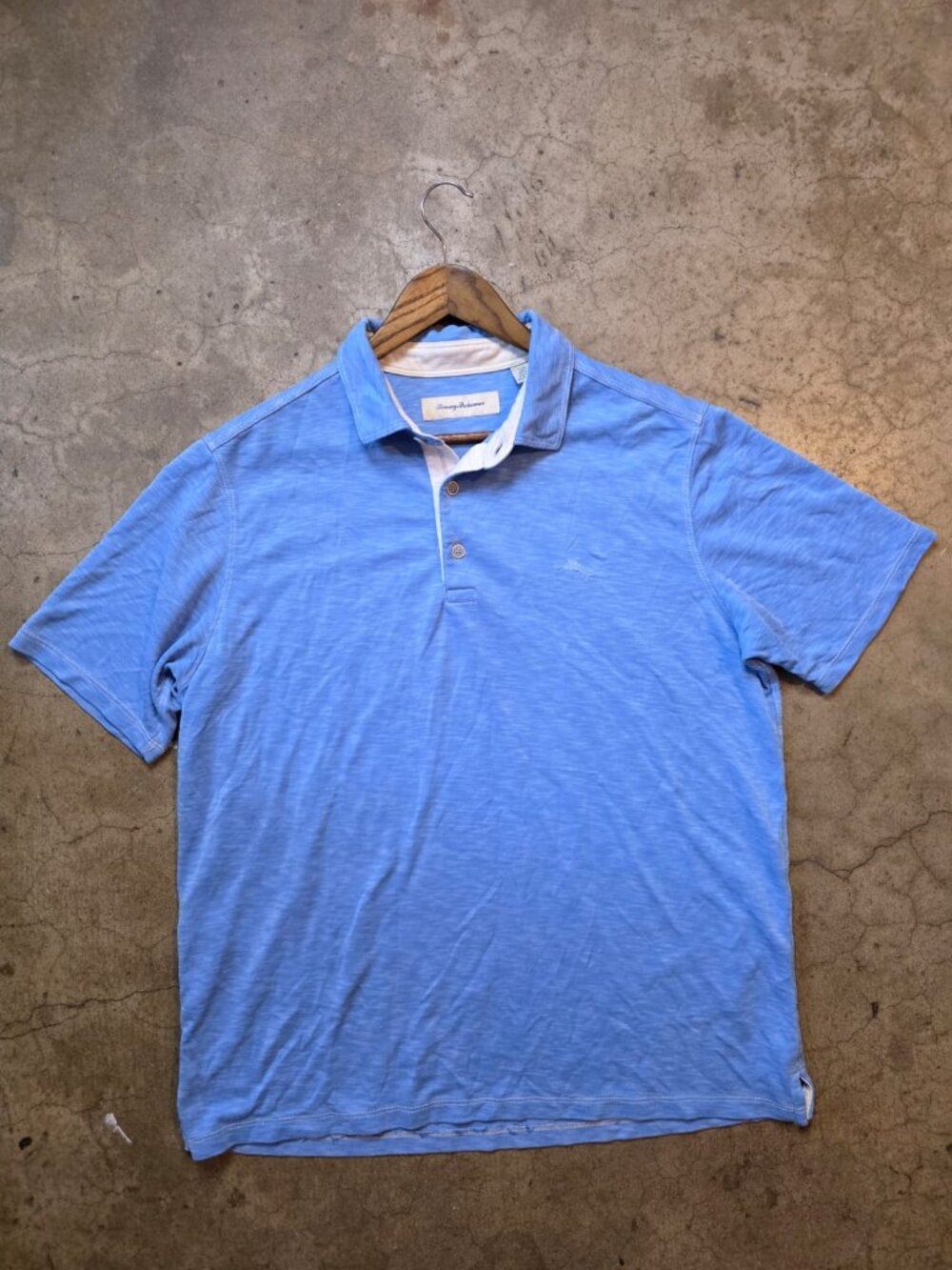 Tommy Bahama Men’s Large Sky Blue Polo Shirt Modal Poly Blend